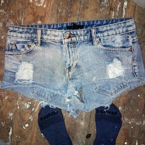 Short-short jean shorts